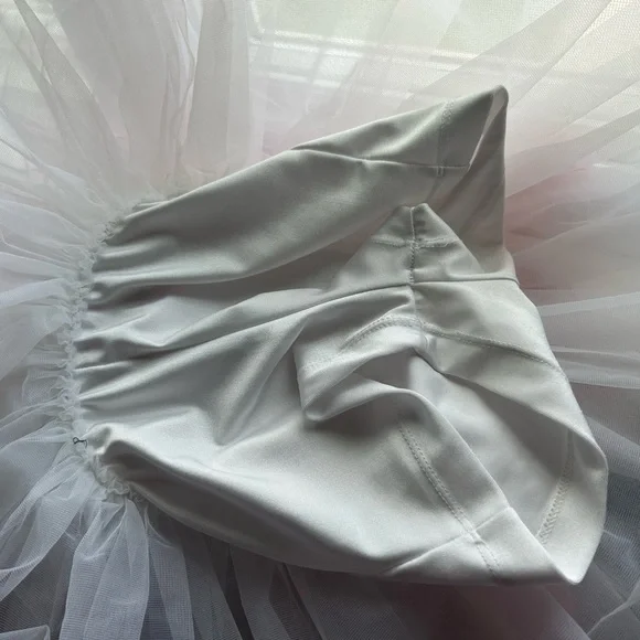 Floral dress with attached dance leotard underneath - Picture 3 of 7